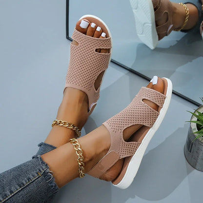Crystal Mesh Flat Sandals