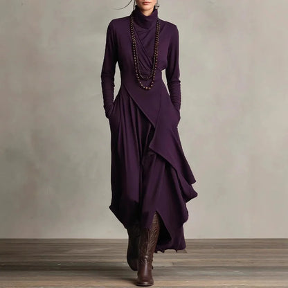 Vintage Turtleneck Pocket Mini Dress