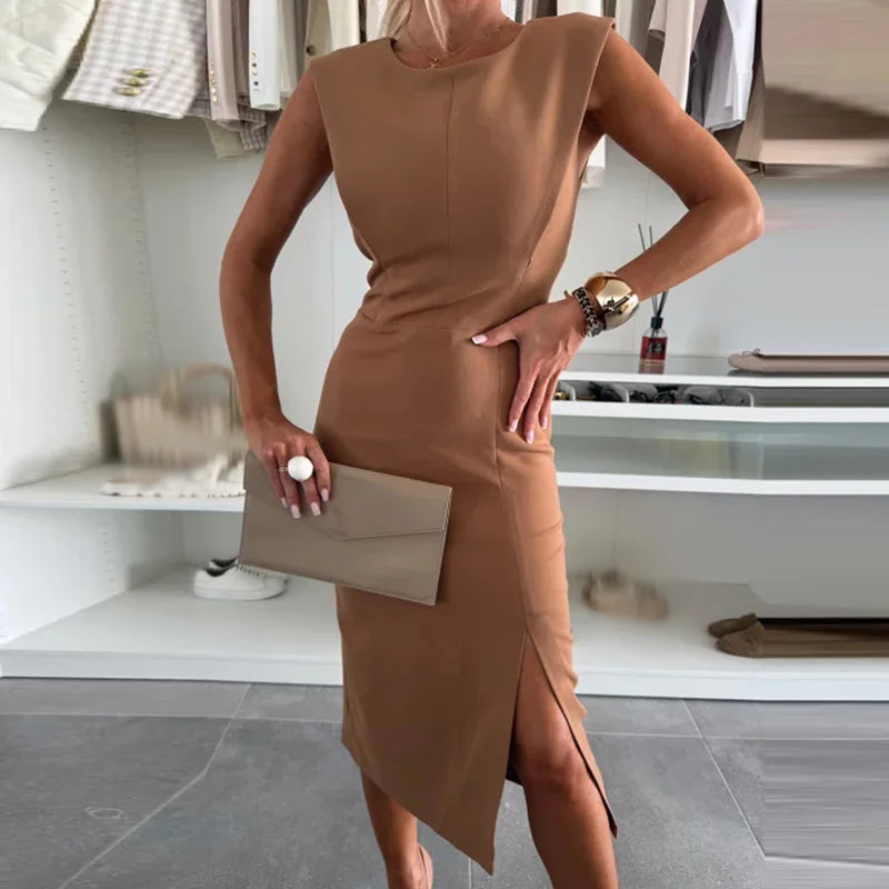 Elegant Sleeveless Midi Dress