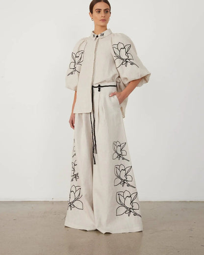 Floral Ease Wide-Leg Set