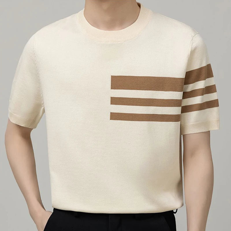British Style Color-Block Knit Tee