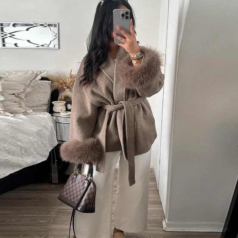 Luxury Woolen Fur Jacket