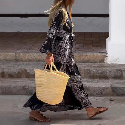 Boho Spirit Ethnic Print Maxi Dress