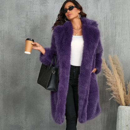 Velvet Whisper Faux Fur Coat
