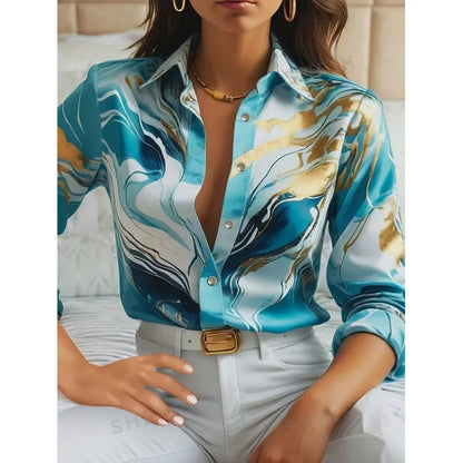 Elegant Marble Print Shirt