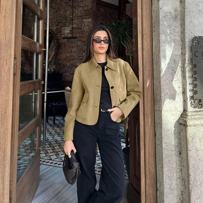 Lapel Pocket Short Jacket