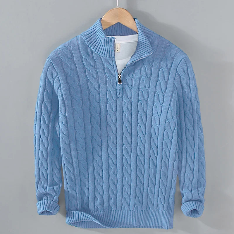 Cotton Warm Zip Pullover Sweater