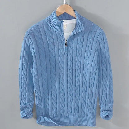 Cotton Warm Zip Pullover Sweater