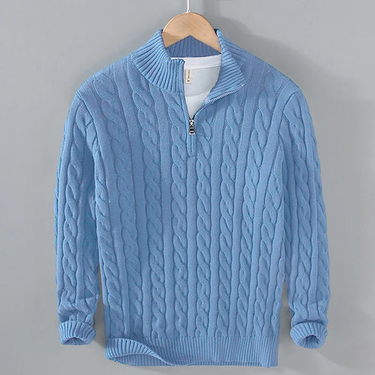 Cotton Warm Zip Pullover Sweater