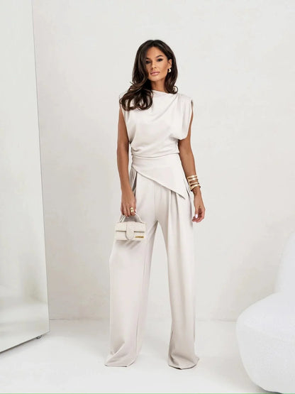 Women’s Off-Shoulder Wide-Leg Two-Piece Dress Set