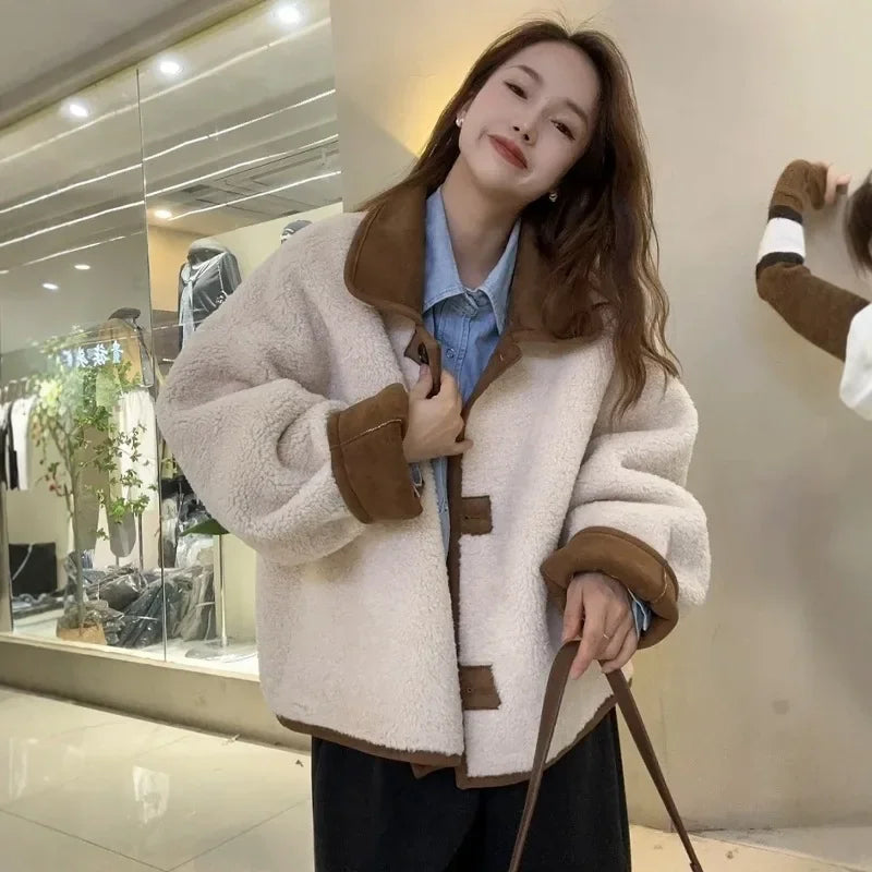 Retro Faux Lamb Fur Coat