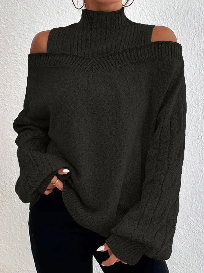 Shoulder-Baring Loose Knitwear Sweater