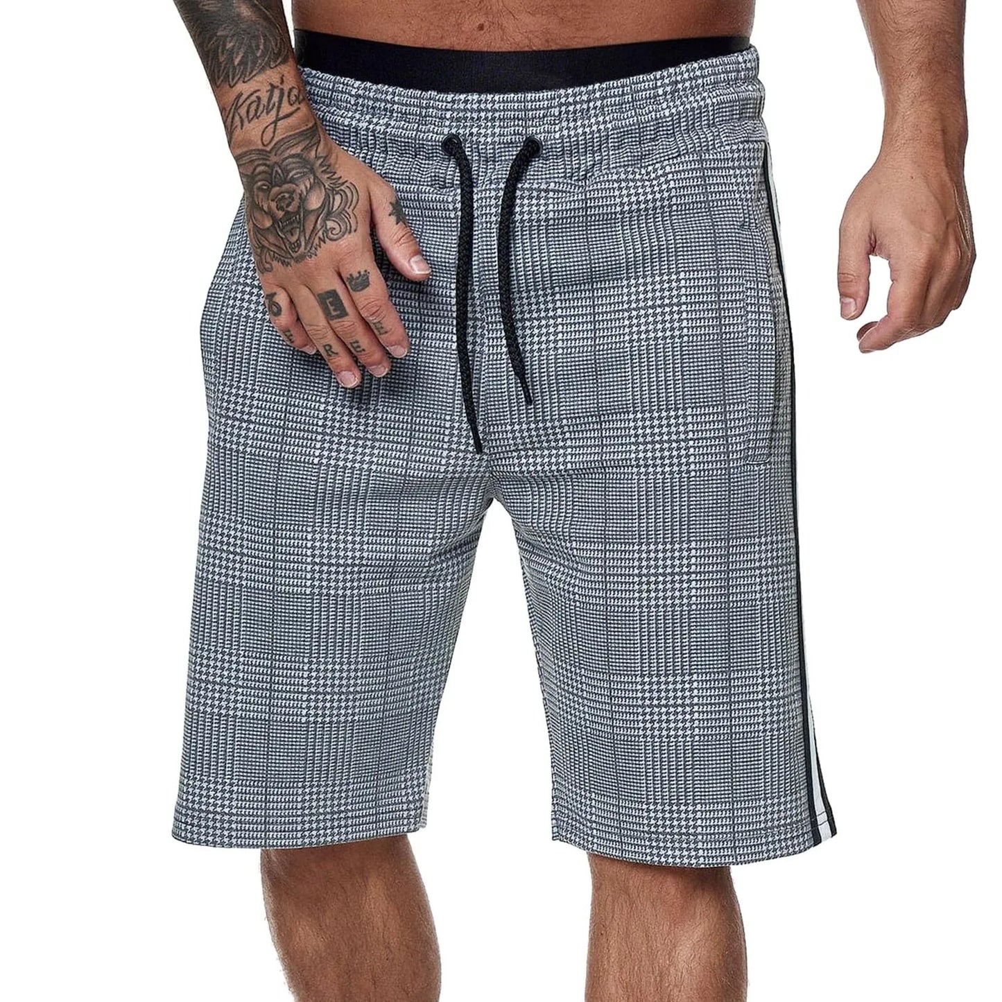 British Style High Waist Grid Shorts