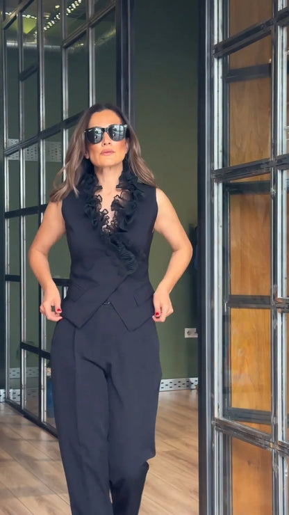 Power Grace Wide-Leg Suit Set