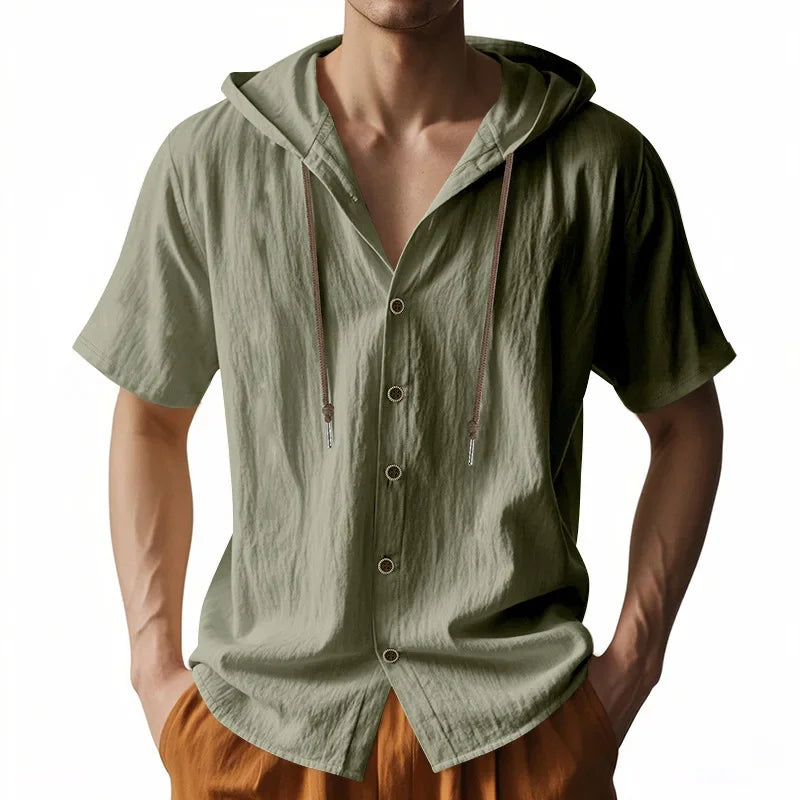 Lightweight Linen Hooded Summer Shirt