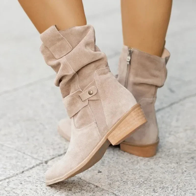 Suede Platform Long Boots