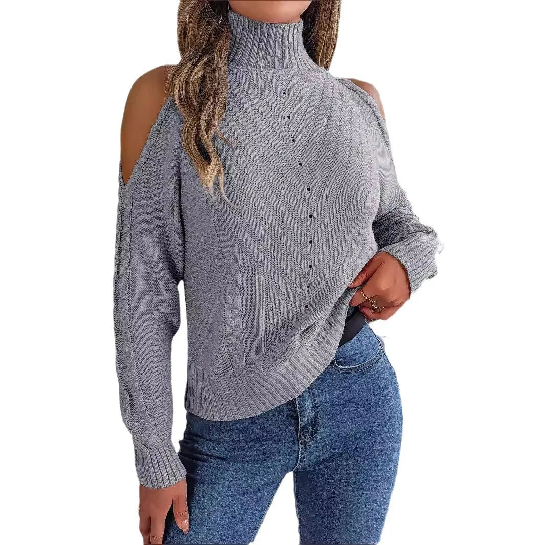 Chill Grace Turtleneck Cold Shoulder Sweater