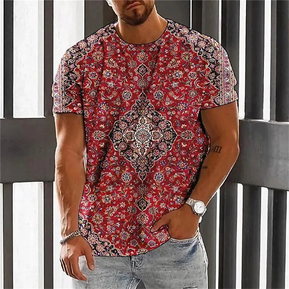 3D Floral Henley Shirt
