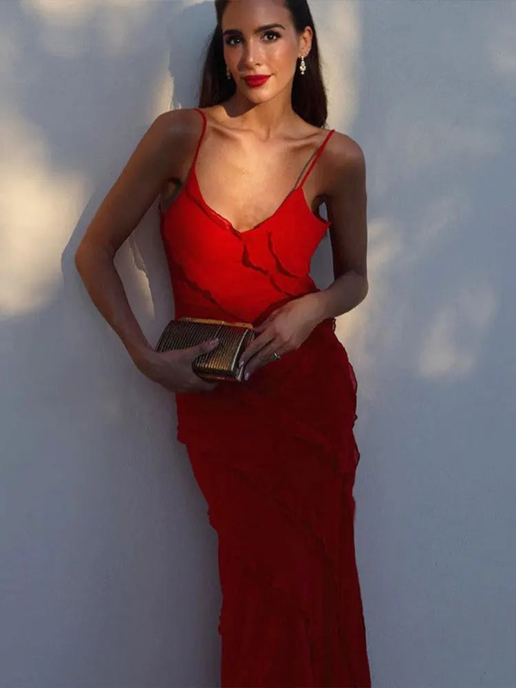 Open-Back Slimming Maxi Dress