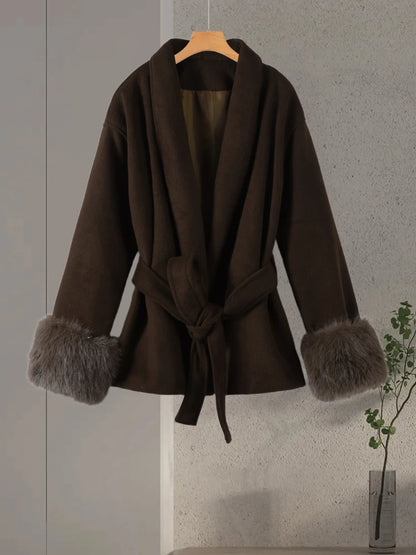 Luxury Woolen Fur Jacket