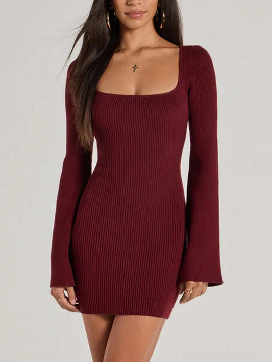 Elegra Square Neck Knit Dress