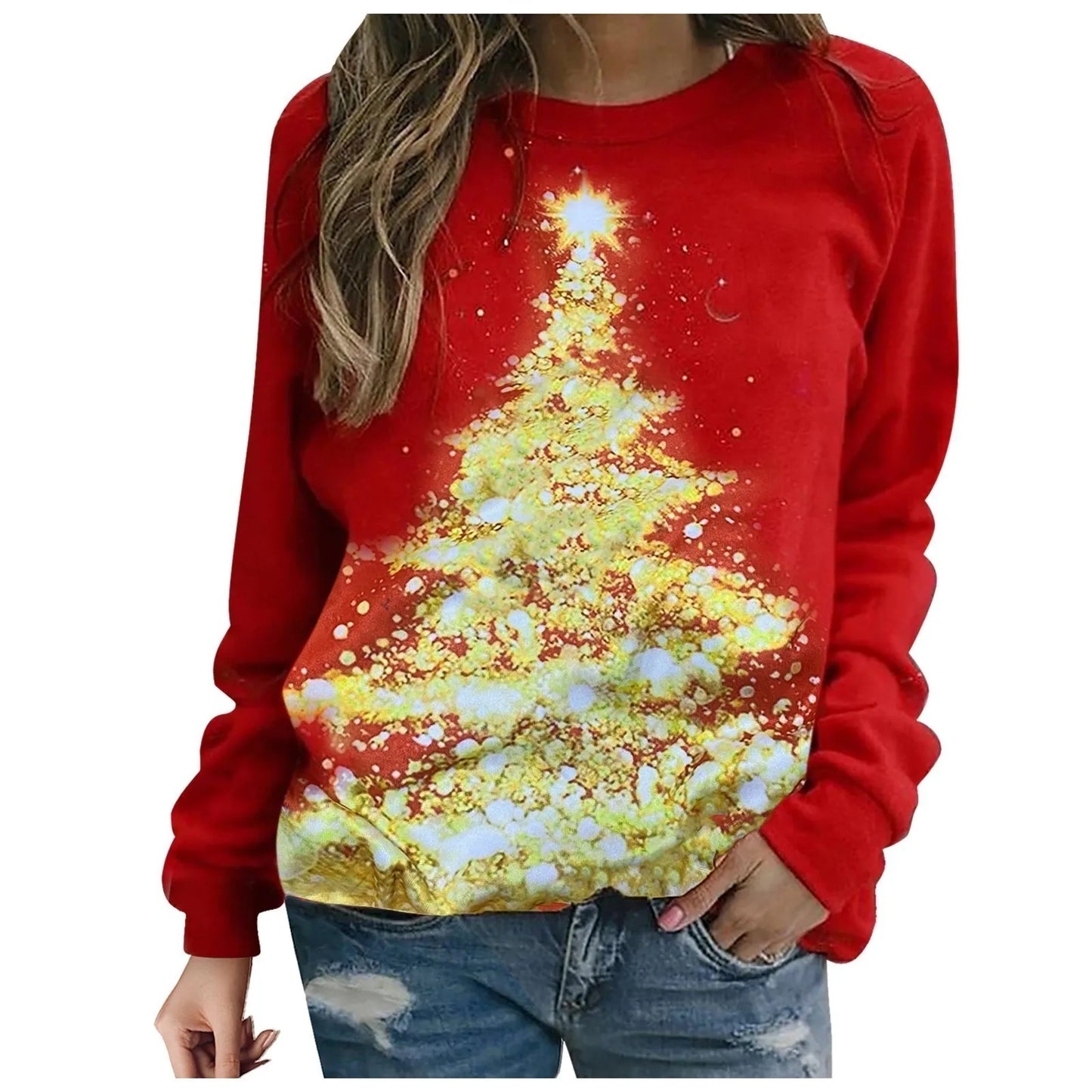Casual Printed Round-Neck Sweatshirt