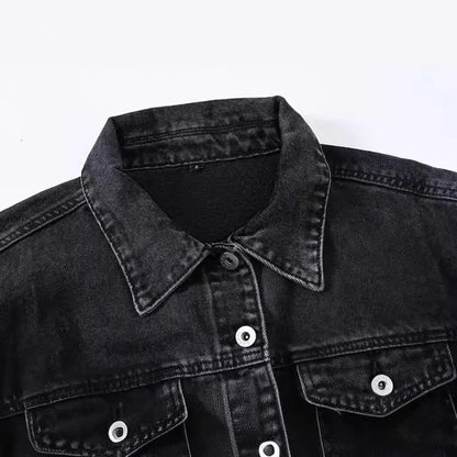 Moon Fade Button-Up Denim Coat