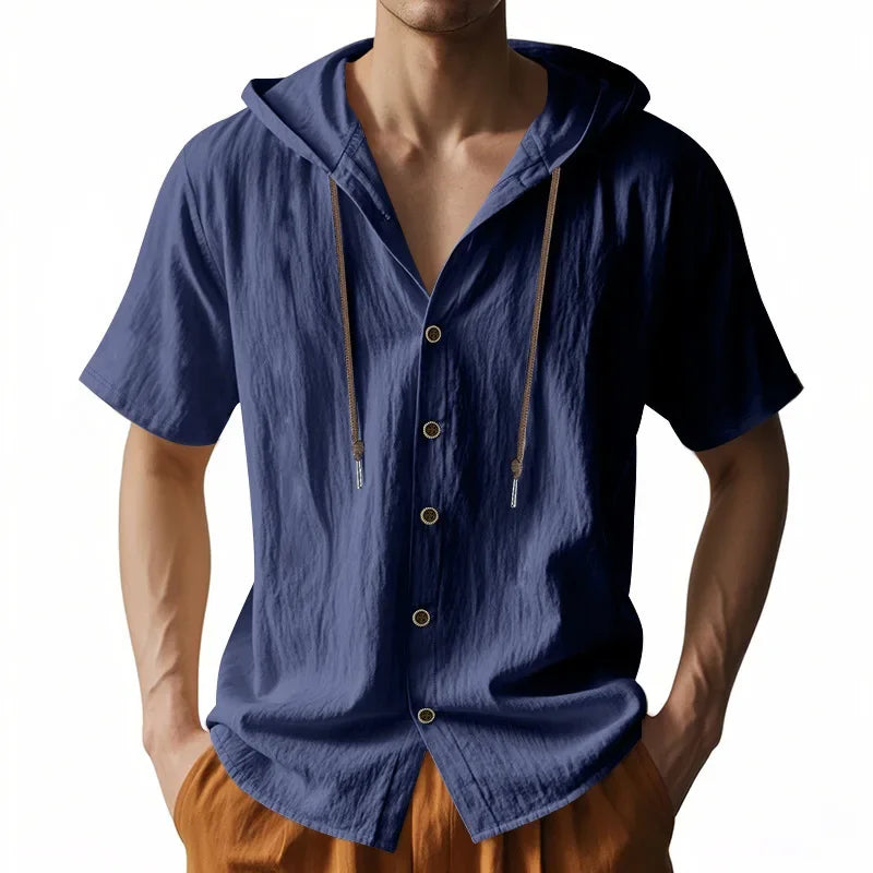 Lightweight Linen Hooded Summer Shirt