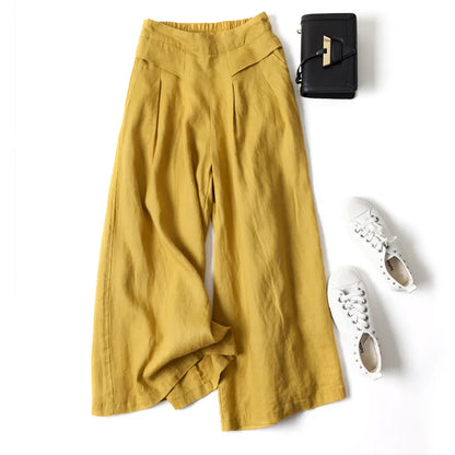 Art Ease Cotton Linen Wide Leg Pants
