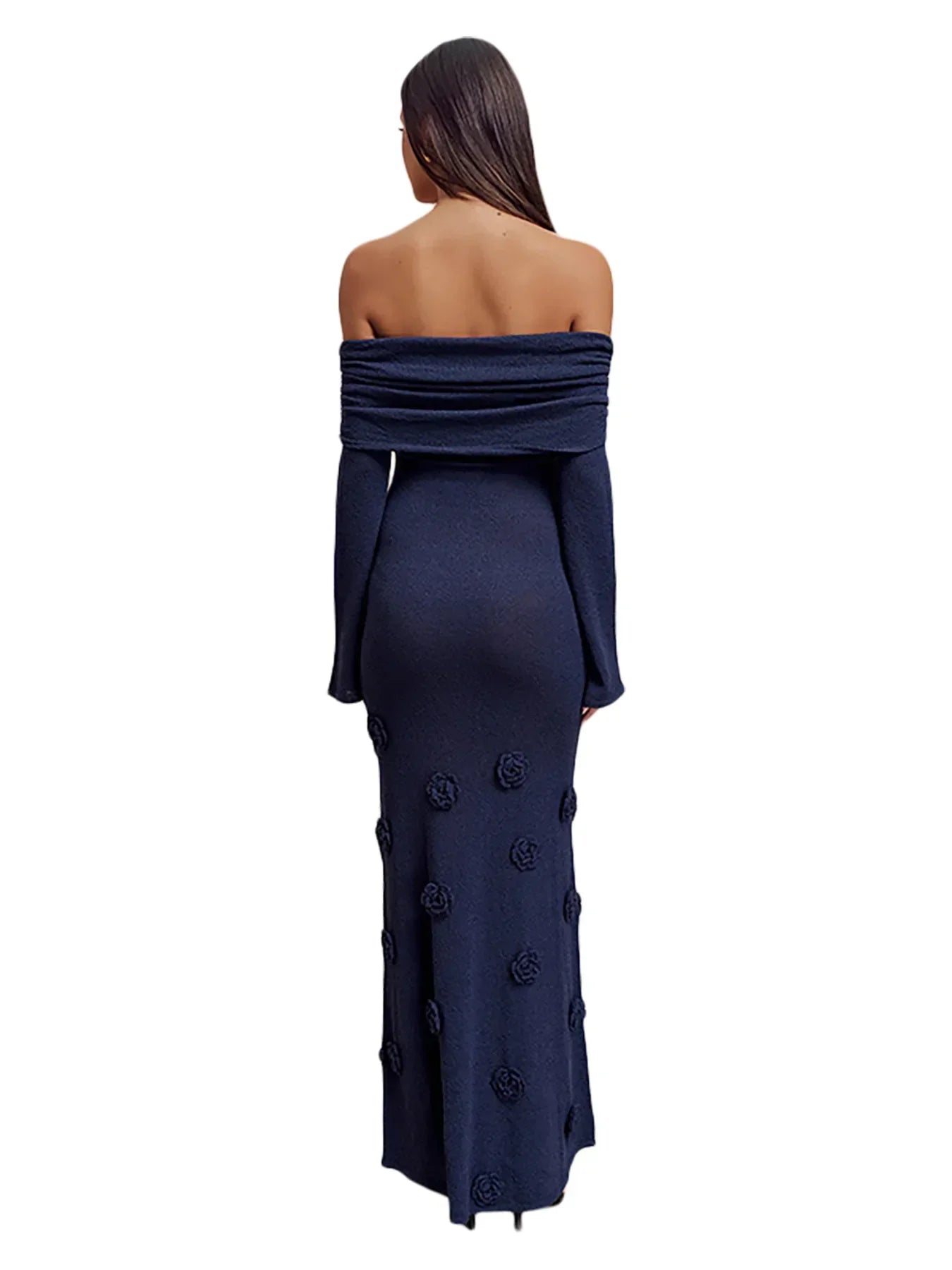 Rose Gaze 3D Floral Knit Dress