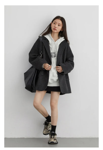 Women’s Luxury Wool-Blend Long Coat