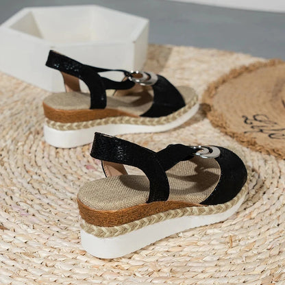 Snake Print Wedge Gladiator Sandals