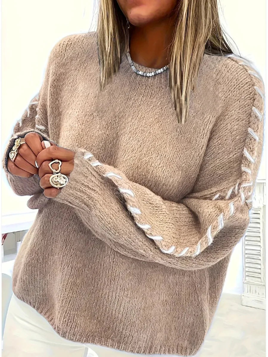 Vintage Elegance Casual Knit Sweater