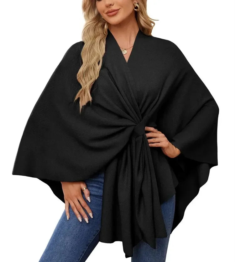 Soft V-Neck Shawl Wrap