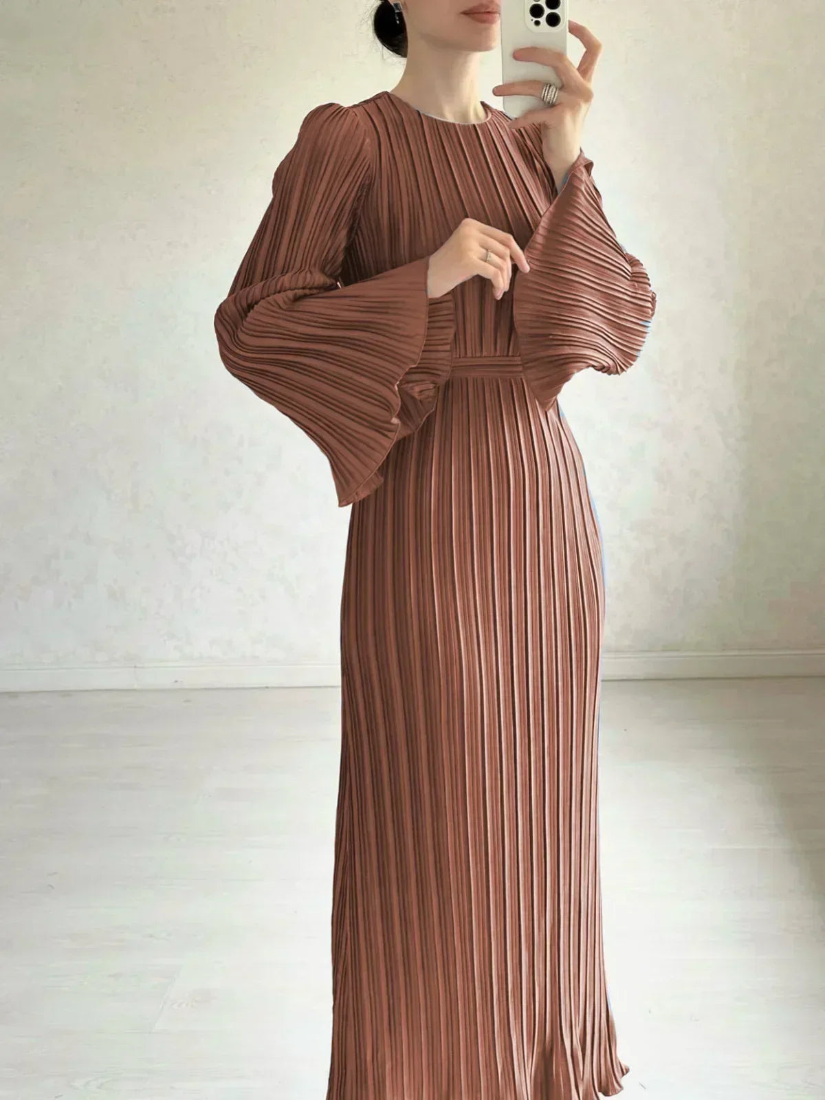 Spring Grace Pleated Belted Dress