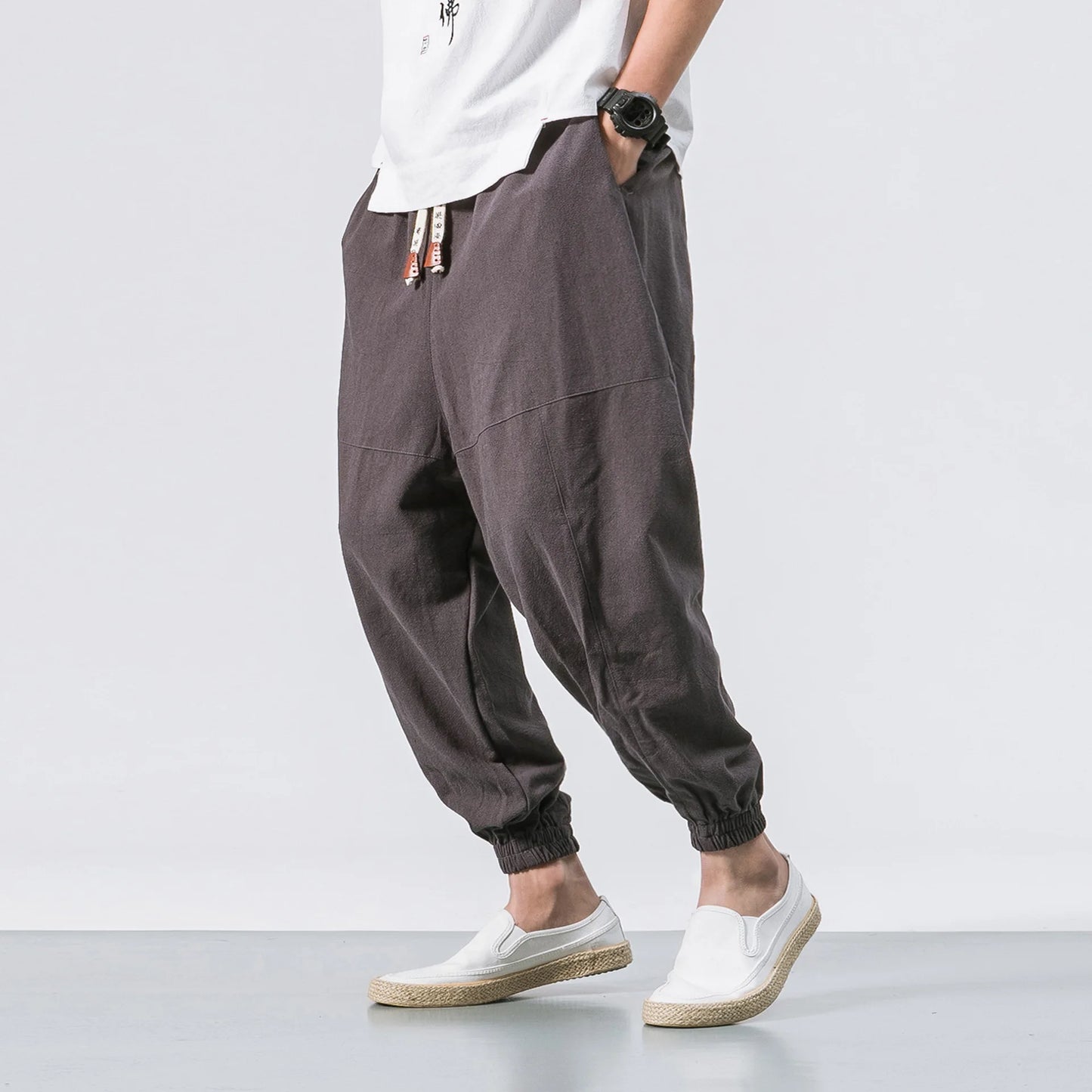 Zen Flow Oversized Linen Harem Pants