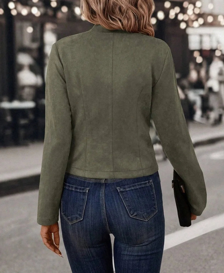 Chic Double-Breasted Black Coat