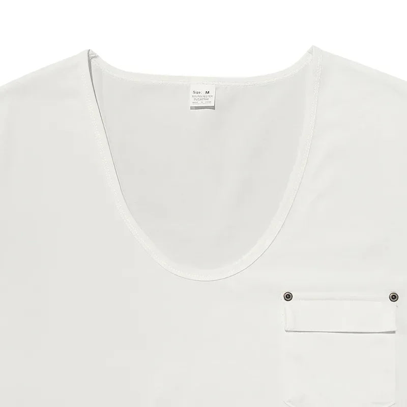 Men’s U-Neck Solid Casual T-Shirt