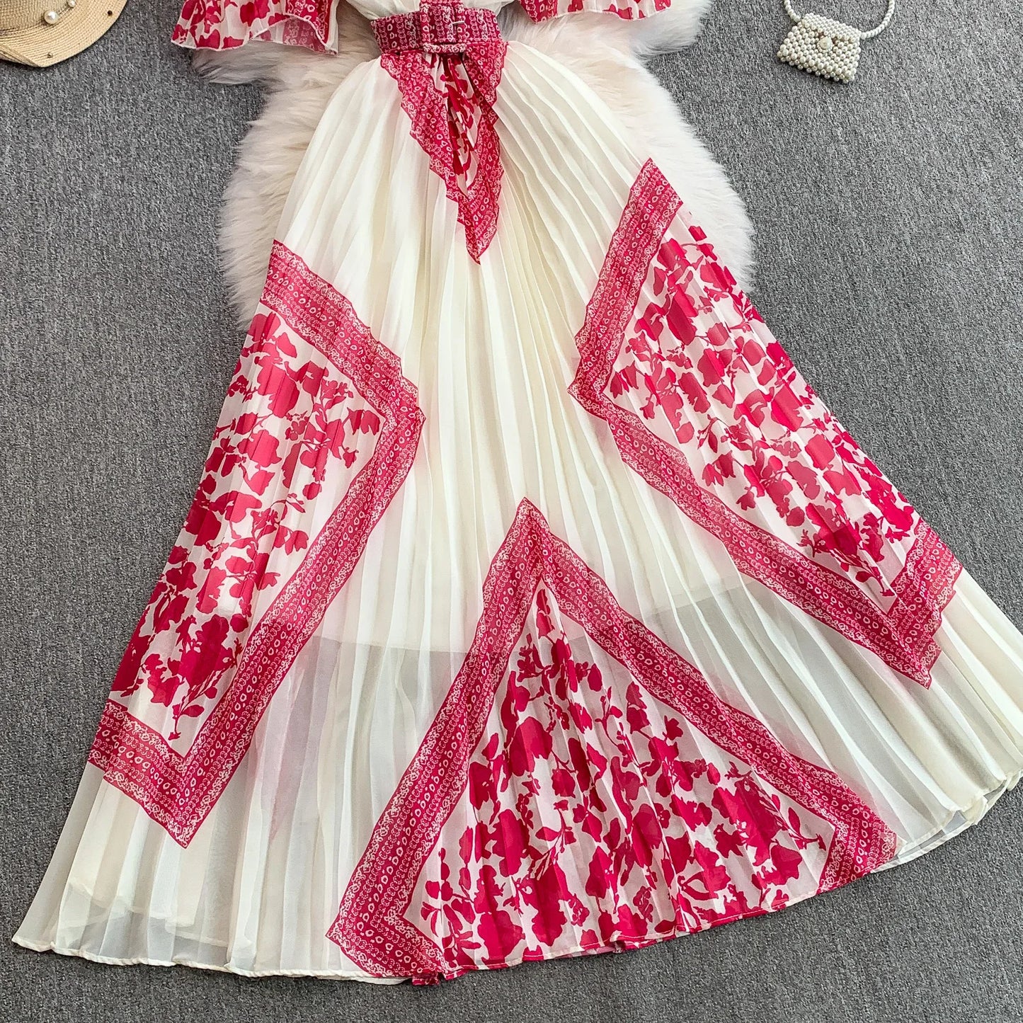 Retro Grace High Waist Midi Dress