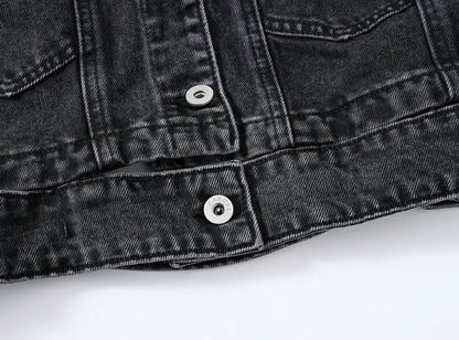 Moon Fade Button-Up Denim Coat