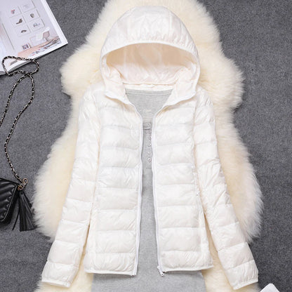 Women's Lightweight Hooded Duck Down Puffer Jacket