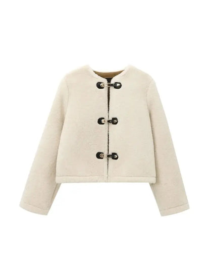 Thick Faux Fur Toggle Jacket