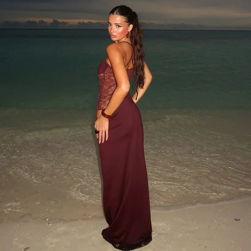 Tuularose Lace Backless Maxi Dress