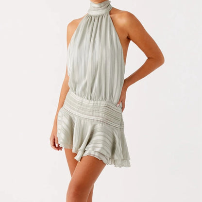 Sunkissed Ruffle Halter Mini Dress