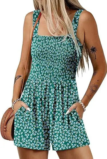 Trendy Square Neck Sleeveless Jumpsuit
