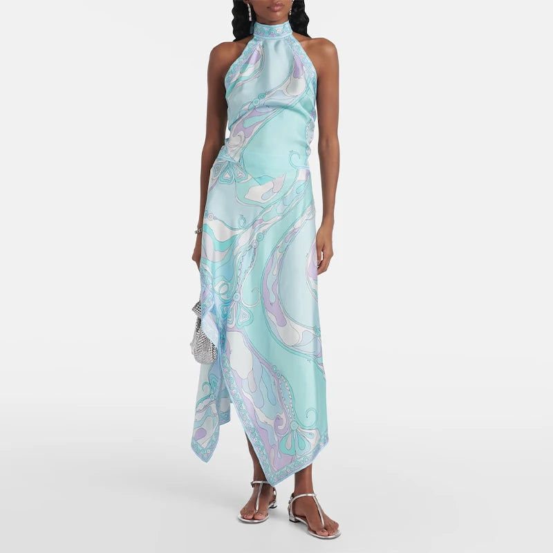 Bold Bloom Halter Skirt Set