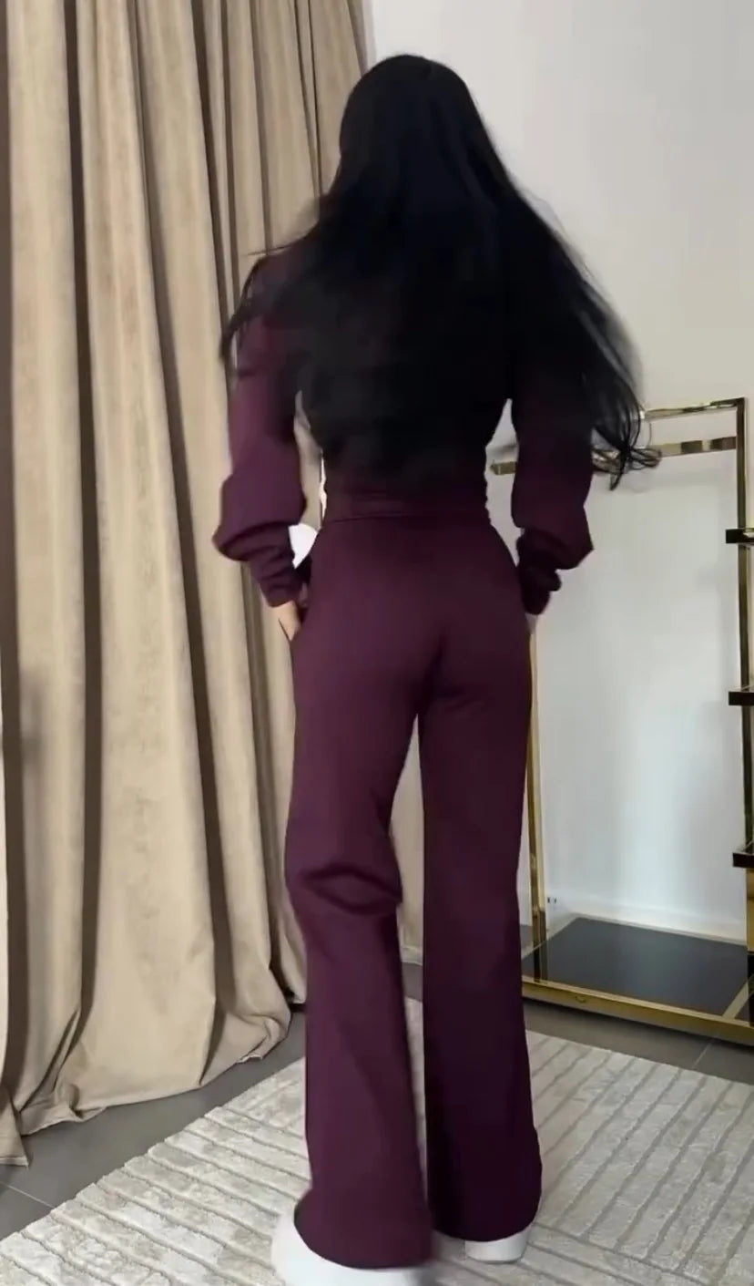 Hooded Zipper Sweatsuit Set