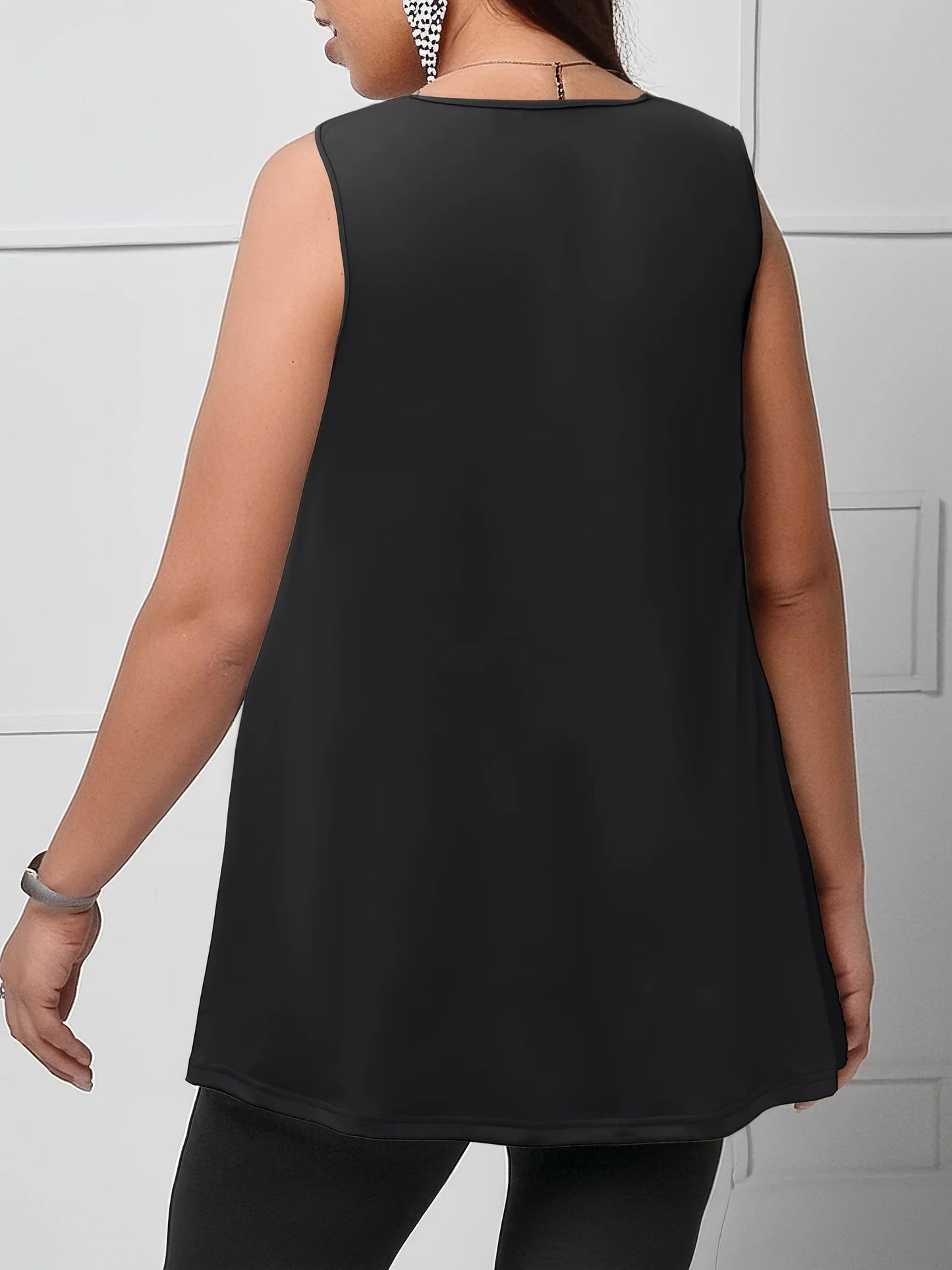Plus Size Scalloped Hem Tunic Top