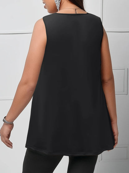 Plus Size Scalloped Hem Tunic Top