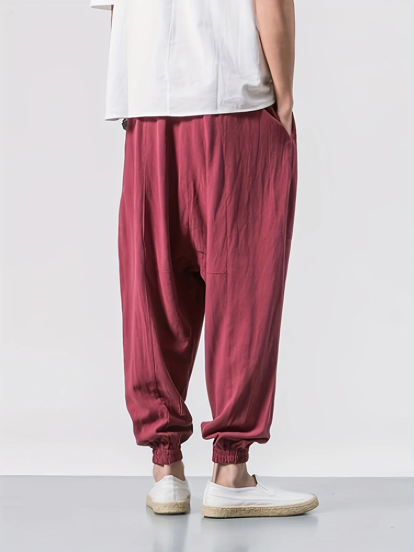 Zen Flow Oversized Linen Harem Pants